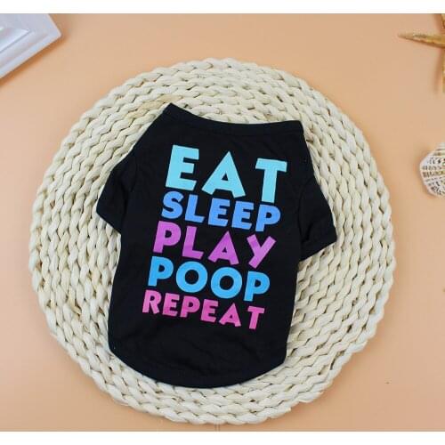 Lettr Printing Summer Dog Clothing Polyester T-shirt Puppy Costume For Small Dog #3G