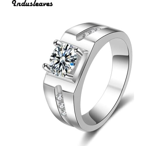 Indusleaves Fashion Jewelry New Ring for Men Male Square Zirconia Rings Party Gift