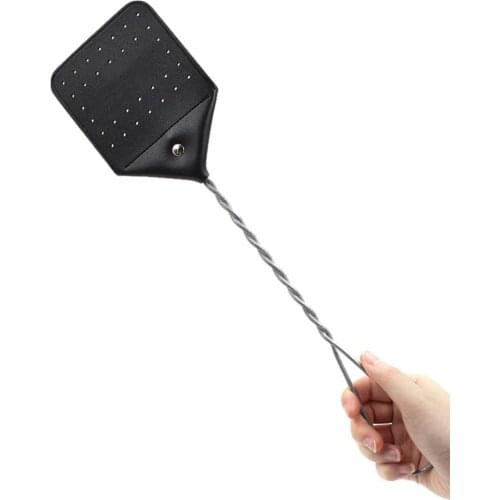 Insect Fly Swatter Racket Washable Pest Control Leather Handheld Bug Zapper Portable Mosquitos Swat with Extended Handle