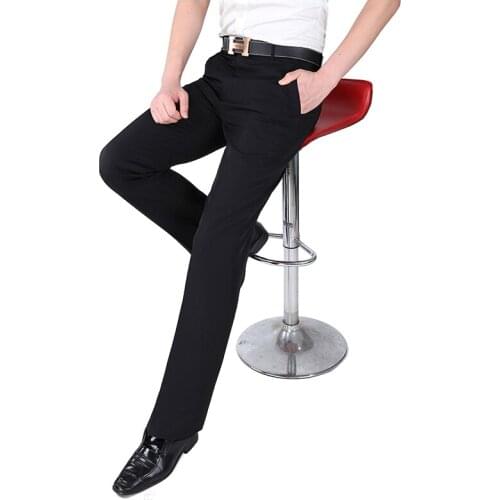 Male Summer Business Suit Pant Spring Wedding Suits Mens New Men Silk Black Dress Pants Formal Social Office Trousers