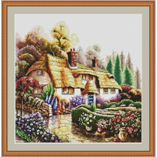 Country house patterns Counted Cross Stitch 11CT 14CT 18CT DIY wholesale Chinese Cross Stitch Kits Embroidery Needlework Sets