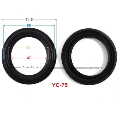 New 10 pcs /lot = 5 Pair 3 inch Woofer Repairable Parts / Speaker Rubber Surround ( 74.5mm / 68mm / 54mm / 47mm )