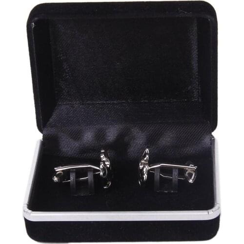 Portable Cufflink Storage Box Velvet Dual Slot Cufflinks Box Rings Earrings Bracelets Display Box Jewelry Storage Case Jewelry