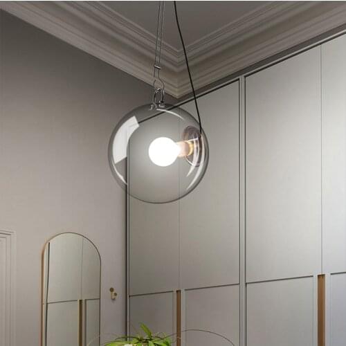 Postmodern LED Pendant Lights Glass Ball Hanging Lighting Bedroom Dining Room Living Room Restaurant Nordic Deco Home Fixtures