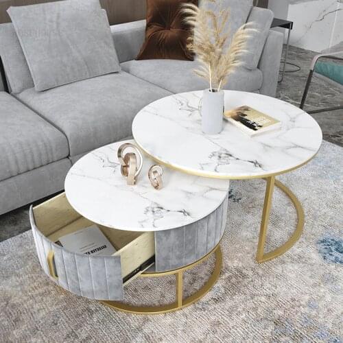 Nordic Marble Coffee Tables Minimalist Modern Creative Round Coffee Table Home Furniture Luxury Living Room Small Coffee Table