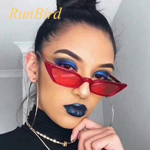New Women Small Cat Eye Sunglasses Vintage Men Fashion Brand Designer Red Shades Square Sun Glasses UV400 gafas de sol 1379R