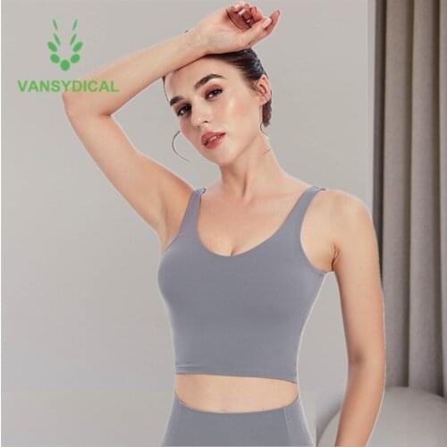 2021 Women Vest-type Sports Gym Yoga Bra High-strength Shockproof Running Fitness Training Workout Underwear Sexy Push Up