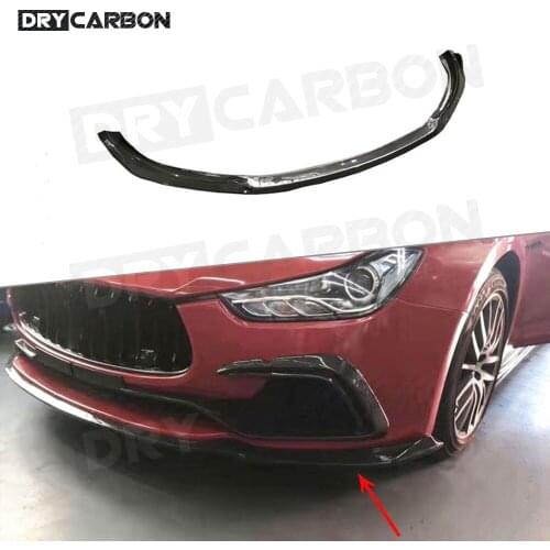 Carbon Fiber Front Lip Bumper Chin Spoiler for Maserati Ghibli 2014-2017 Car Styling Front Bumper Lip Splitters