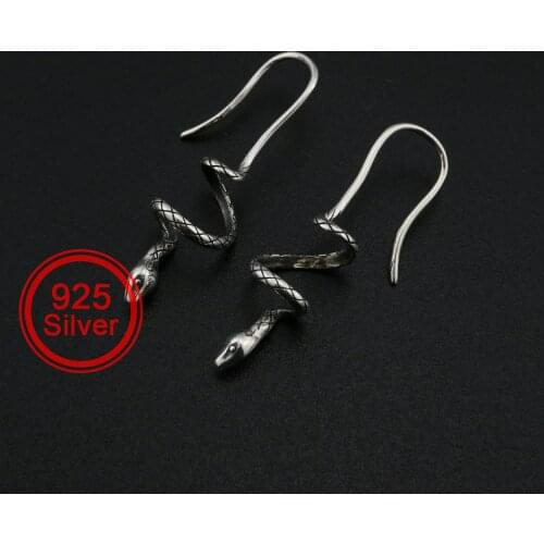 Antiqued Snake Wire Earrings Settings for 10MM Beads Solid 925 Sterling Silver DIY Supplies 1702227