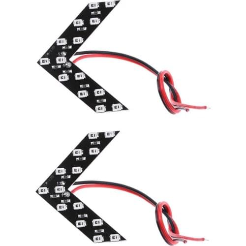 VODOOL 2Pcs/Lot Red 14 SMD LED Arrow Panel For Car Rear View Mirror Indicator Turn Signal Light LED Auto Side Mirror Strobe Lamp