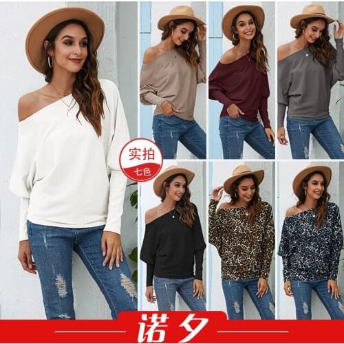 Sweater Women Pullover 2021 Fashion off-the-shoulder Wild Loose Pit Sweater Hot Sale Warm Sweaters Dropshipping LXB1327