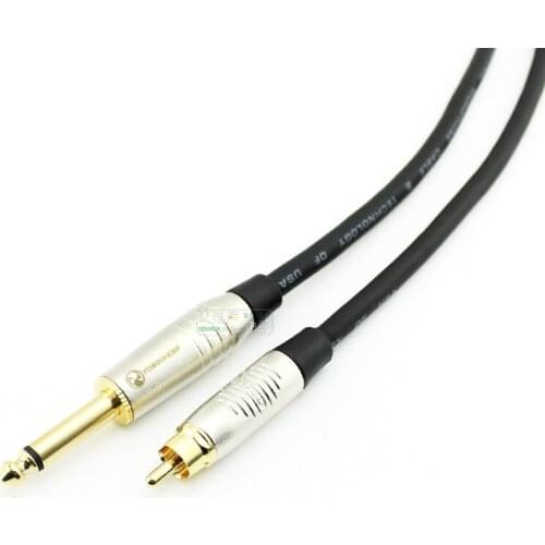 1Pcs Huamin 6.35 to dual RCA audio cable 6.5 mixer adapter power amplifier speaker box line REAN Yongsheng plug HiFi