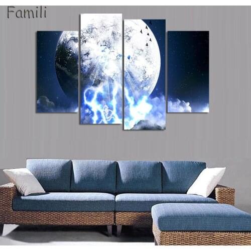 4Panel HD Printed Universe stellar explosion Painting Canvas Print room decor print poster picture canvas NO FRAME