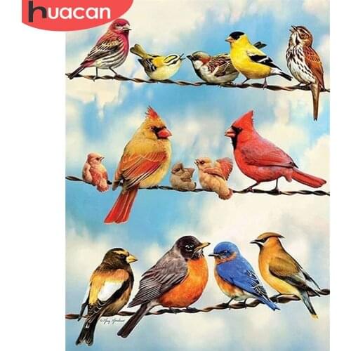 HUACAN 5d Diamond Painting Bird Handmade Gift DIY Diamond Embroidery Cross Stitch Animal Needlework Home Decor Kits