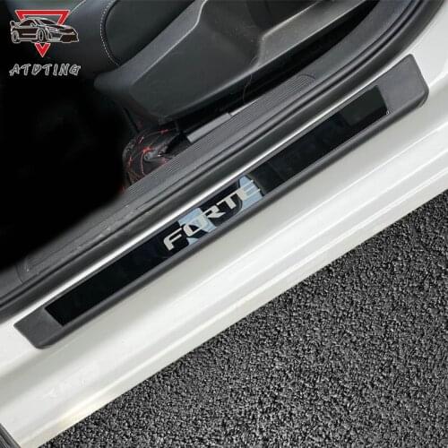 Car Accessories For Kia Forte Door Sill Scuff Plate Stainless Steel Door Sills Pedal Car Styling Sticker 2018 2019 2020 2021