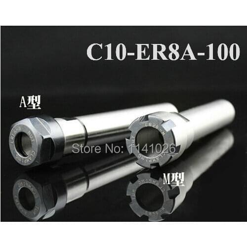 Free Shipping C10 ER8A 100L Collet Chuck Holder 100MM Extension Straight Shank for ER8 Collet with ER8A Nut