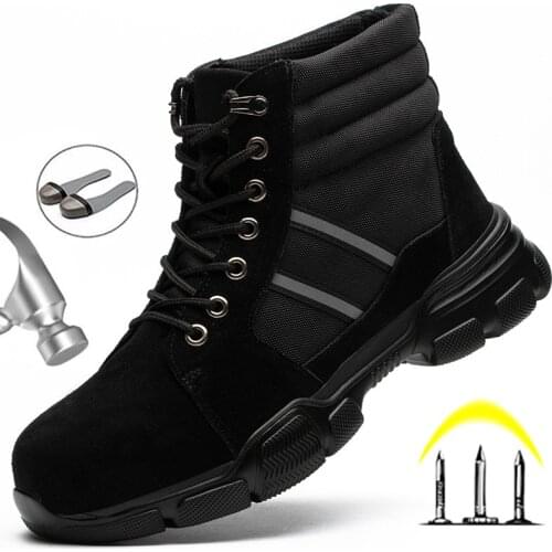 Lightweight Work Safety Boots Safety Shoes Men Steel Toe Shoes Work Shoes Winter Boots Puncture-Proof Mens Boots Work Footwear