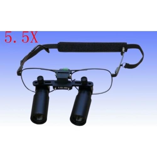 CE 5.5X Black Dental Glasses Kepler Magnifier Binocular Medical Loupes Surgical Dental ENT Operations Jewelry Machining Tools
