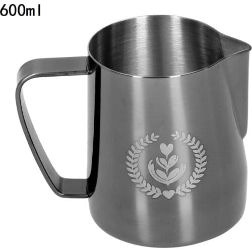 600ml Stainless Steel Milk Pitcher Pointed Mouth Coffee Frothing Cup for Home Coffee Shop
