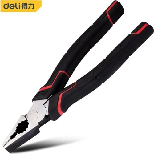 Deli Industrial Electrician Pliers Cr-Ni Long Life 6/7/8 Inch Flat Nose Princer Pliers Portable Wire Cutter Stripper Hand Tools