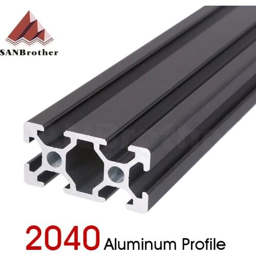 1PC BLACK 2040 European Standard Anodized Aluminum Profile Extrusion 100-800mm Length Linear Rail for CNC 3D Printer