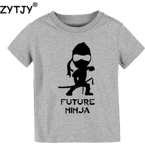 Future Ninja Print Kids tshirt Boy Girl t shirt For Children Toddler Clothes Funny Tumblr Top Tees Drop Ship CZ-82