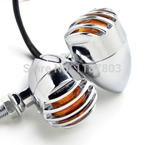Chrome Turn Signal Lights For Harley Dyna Sportster XL Fat Boy Honda VT VTX Shadow Spirit Velorex Deluxe 600 750 1100 Bobber