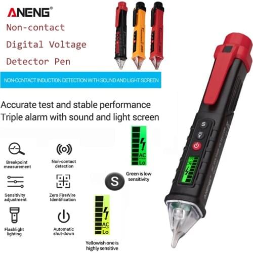 Durable Voltage Tester Pen Wear-resistant ANENG Digital AC/DC 10V/48V/1000V Voltage Tester Pen Voltmeter Detector Sensor