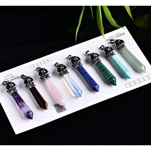 1 piece of natural crystal skull pendant, wind chime crystal rose quartz magic repair healing stick couple DIY party gift