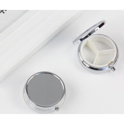 Metal Pill Box Blank Box Diameter 5cm DIY Medicine Organizer Container Silver Free Shipping LX2669