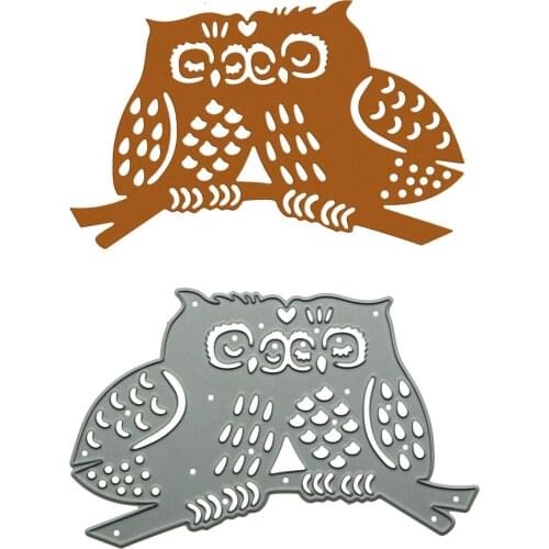 Owl Shape Metal Cutting Dies Scrapbooking Large Size Birds on Branch Pattern Embossing Craft Paper Cutter Mold For DIY Card
