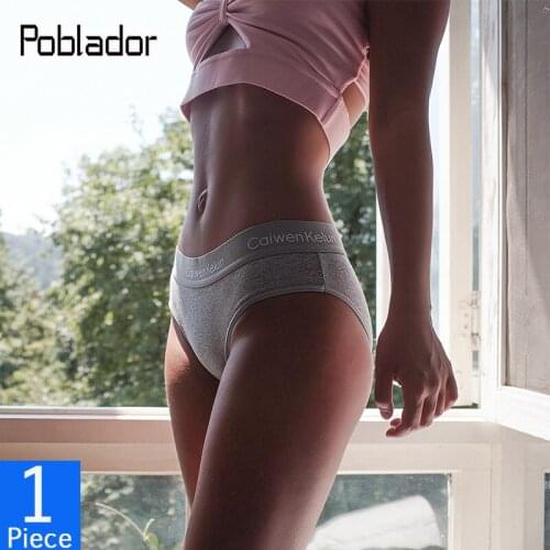 Poblador Cotton Women Panties Sexy Letter Boxers Underwear Seamless Briefs Low Waist Female Soft Panty Homewear Women Intiamtes