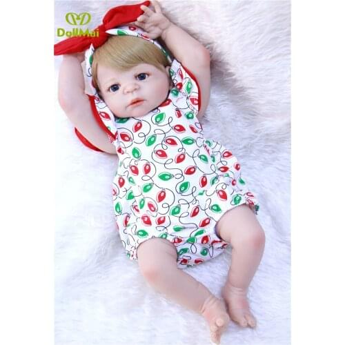 Super real bebe dolls full silicone baby dolls reborn 23"57cm lifelike girl newborn babies alive dolls for child gift can bathe