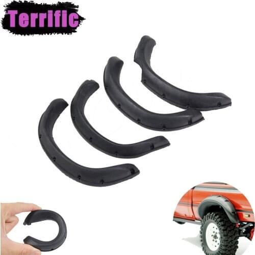 1/10 RC Car Rubber Fender Flares for RC Crawler TAMIYA Hilux BRUISER RC4WD TF2 Mojave Body Upgrade Parts