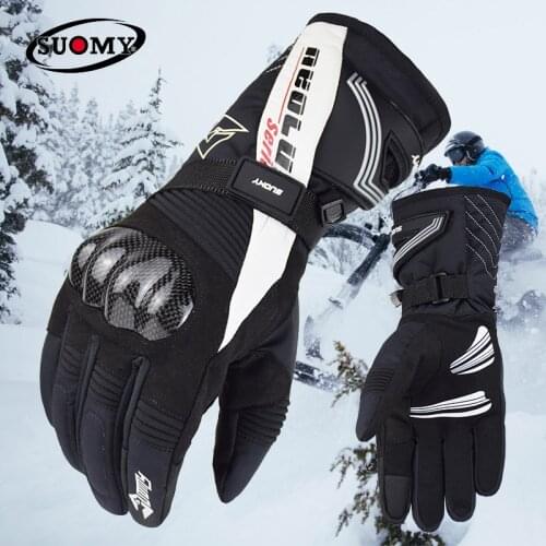 SOUMY 100% Waterproof New Arrival Carbon Fiber Motorcycle Gloves Winter Keep Warm Alpine ATV Stars Guantes Moto Invierno M-XXL