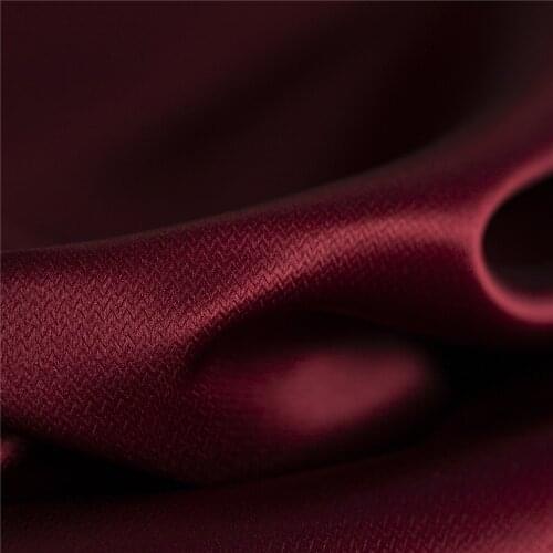 Yarn-dyed herringbone slight sculpture burgundy red color pure silk fabric,sewing for skirt,dress,suits,pants,craft by the yard