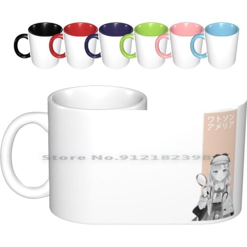 Watson Amelia Hololive Pillar Ceramic Mugs Coffee Cups Milk Tea Mug Watson Amelia Hololive Pillar Anime Vtuber Stylish Tall
