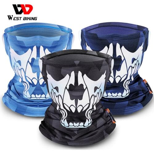 WEST BIKING Summer Ice Silk Face Cover Anti-UV Breathable Quick-dray Scarf Outdoor Sports Reflective Bandana Cycling Headwear