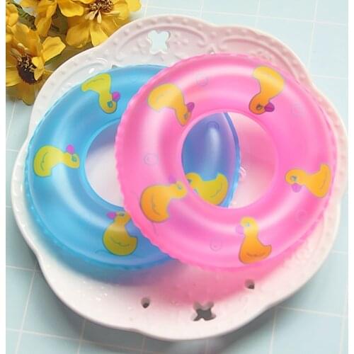 2PCS/Lot Mini Inflatable Yellow Duck Swimming Ring Slime Filler For Kids Lizun Floating Toy DIY Accessories Supplies Decoration