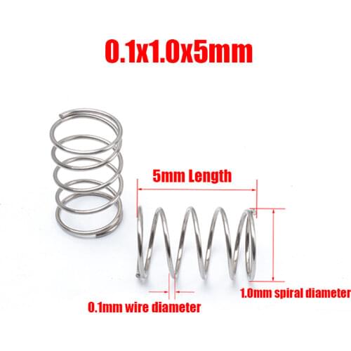 20pcs Small spring compression spring compression stainless steel pressure ballpoint pen return wire 0.1mm for pointed pliers