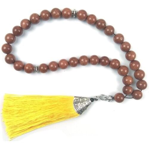 2019 new design 10mm golden stone shiny Muslim Prayer Beads Islamic Tasbih Allah Prayer Tesbih Misbaha