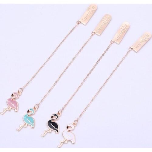 4 pcs/lot Creative Cartoon Flamingo Pendant Bookmark Stationery School Office Supply Escolar Papelaria