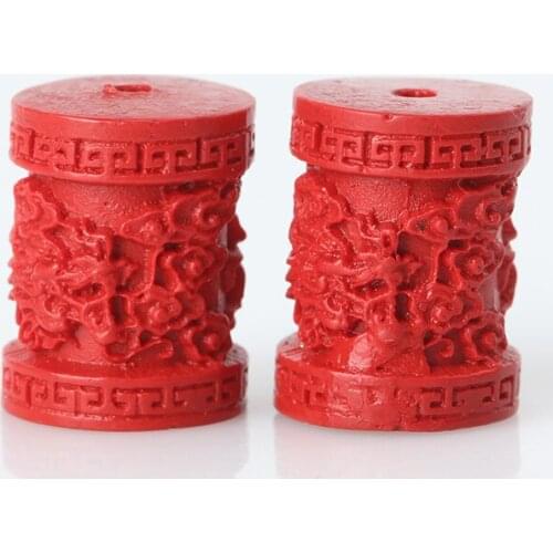 FireBrick cylinder 50pcs cinnabar beads scattered Accessories DIY craft jewelry loose beads for jewelry making Cinnabar wholesal