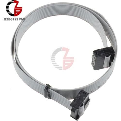 70CM 10 Pin USBISP USBASP JTAG AVR Download Wire 10P Ribbon Cable 2.3ft 2.54mm