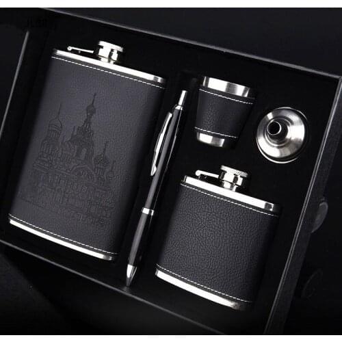 9oz High Quality Stainless Steel 304 Hip Flask Set Whiskey Wine Flagon Alcohol Drink Bottle Travel Drinkware For Gifts