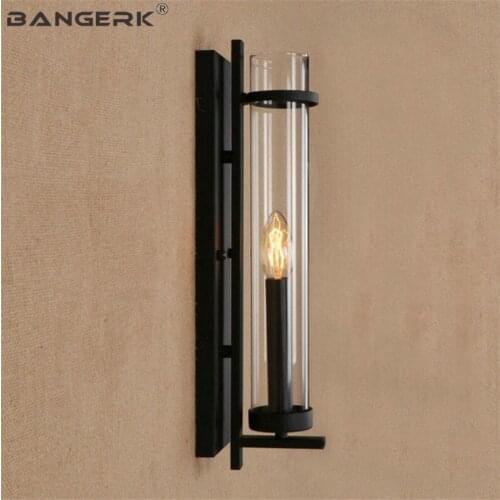 American Vintage Industrial Sconce Wall Light LED Iron Glass Bedside Wall Lamp Bathroom Loft Decor Home Lighting Fixtures