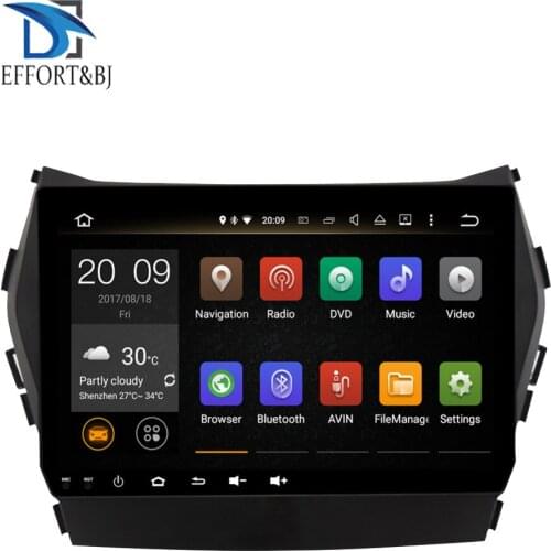 Android 9.0 Octa Core 4GB RAM IPS Screen Car Radio Stereo with Bluetooth For Hyundai Santa Fe Ix45 2013-2018 Car Gps Multimedia