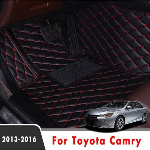 Car Floor Mats For Toyota Camry 2016 2015 2014 2013 Auto Interior Styling Leather Carpets Custom Waterproof Protector Covers
