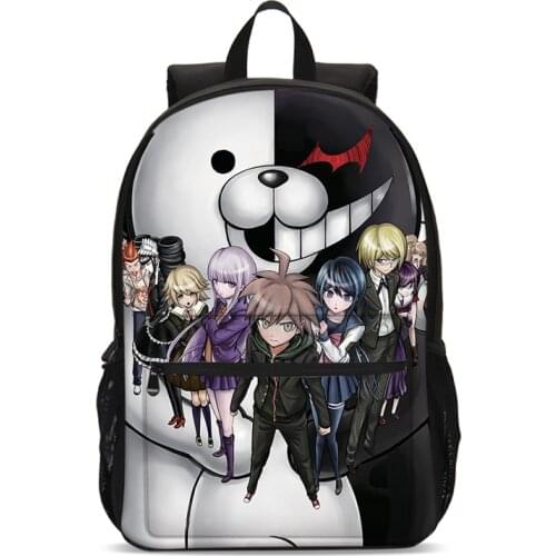 Anime Black Backpack Teenagers For Boys Danganronpa Monokuma School Bags Laptop Backpack Children Rucksack Travel Bag Wholesale