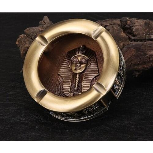 Egypt Ashtrays Arts Crafts Desk Accessories Creative Ashtrays Smoking Retro Metal Cigarette Ashtray Bar Home Decoration